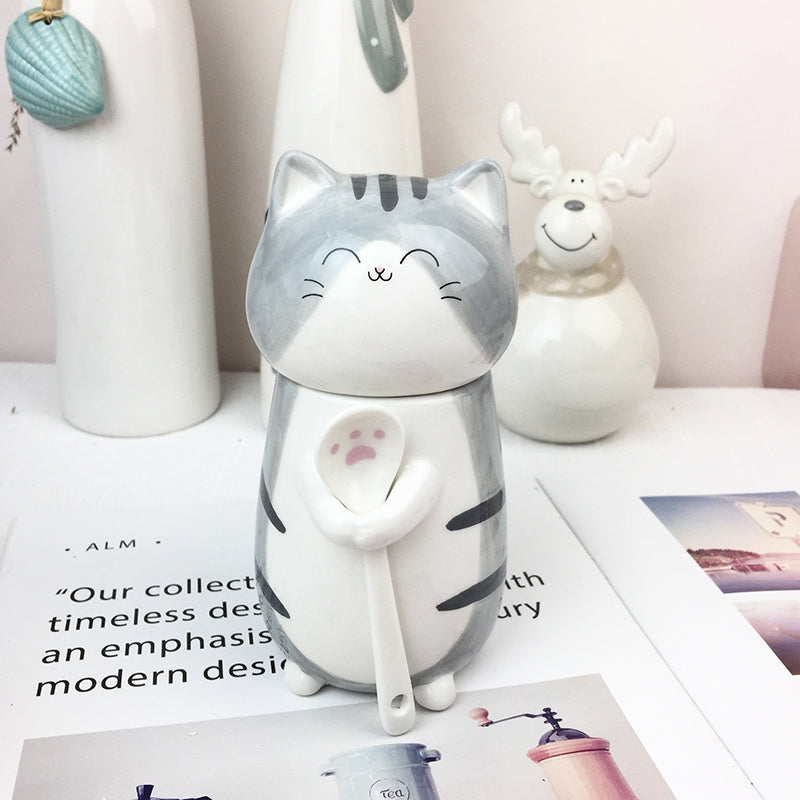 Japanese Ceramic Lovely  Cat Large Capacity Mug