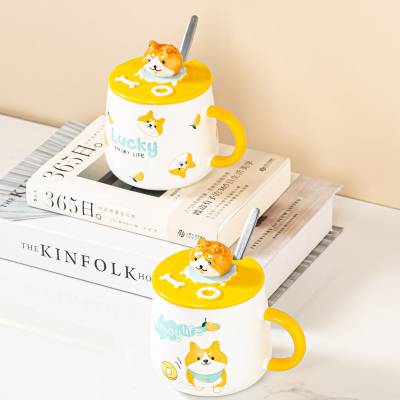 Cute Cartoon Dog Mug Breakfast