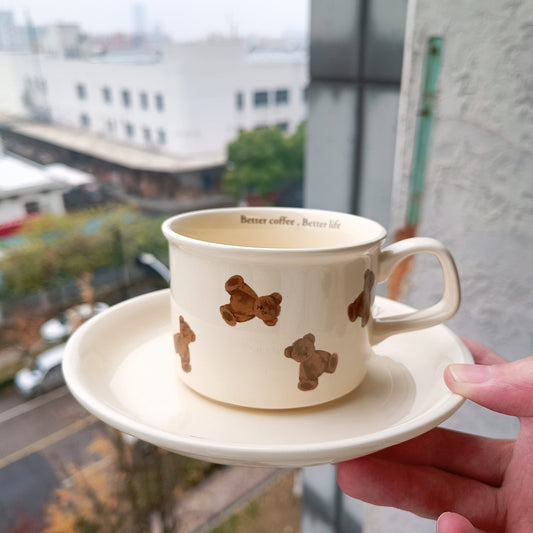Bear English Teddy Coffee Cup Saucer Set