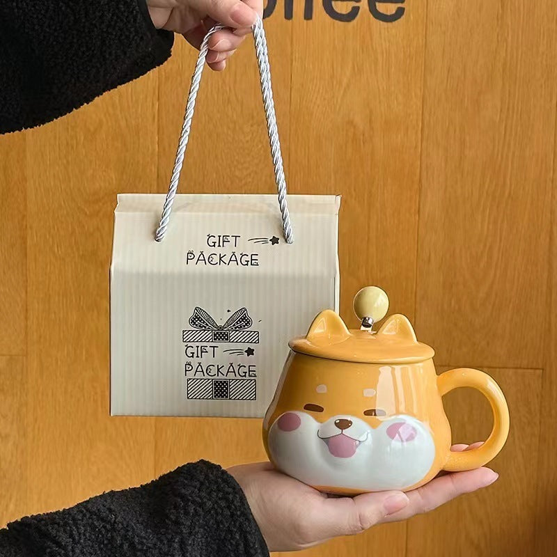 Shiba Inu Ceramic Cup With Cover