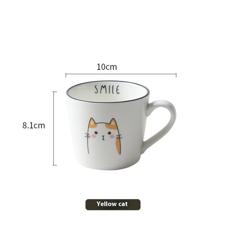Coffee Cup Cartoon Cat Pattern