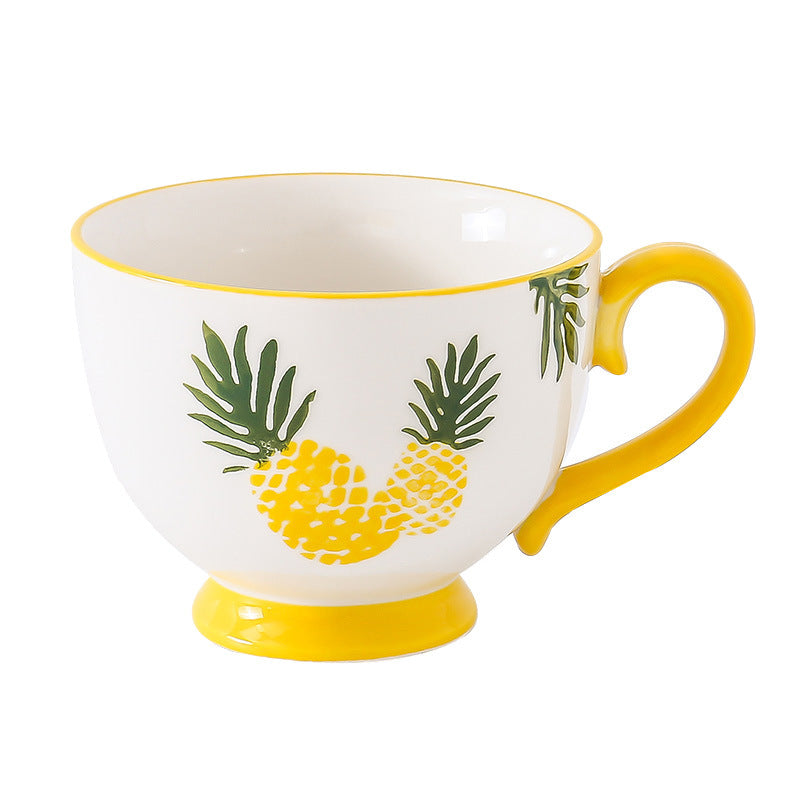 Household Large-capacity Pineapple Ceramic Coffee Mug
