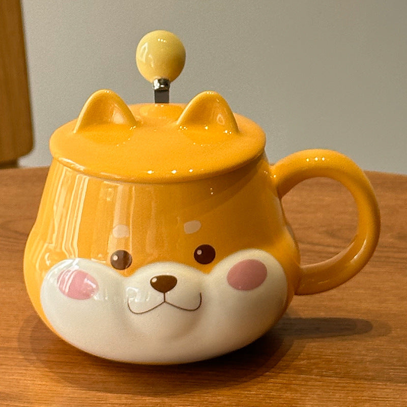 Shiba Inu Ceramic Cup With Cover