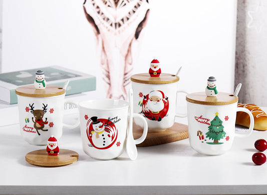 Santa Claus - Elk - Snowman Christmas Tree Ceramic Cup