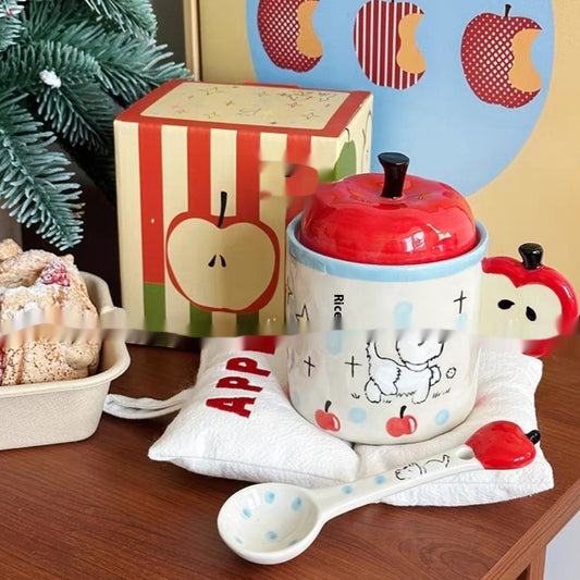 Red And Green Apple Puppy Ceramic Mug