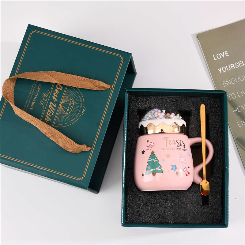 Christmas Gift Ceramic Mug With Lid