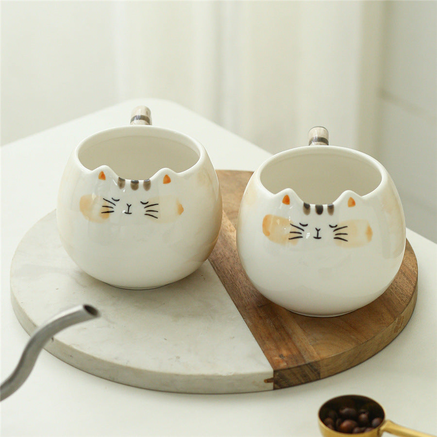 Hand-painted New Kitten Shape Ceramic Mug