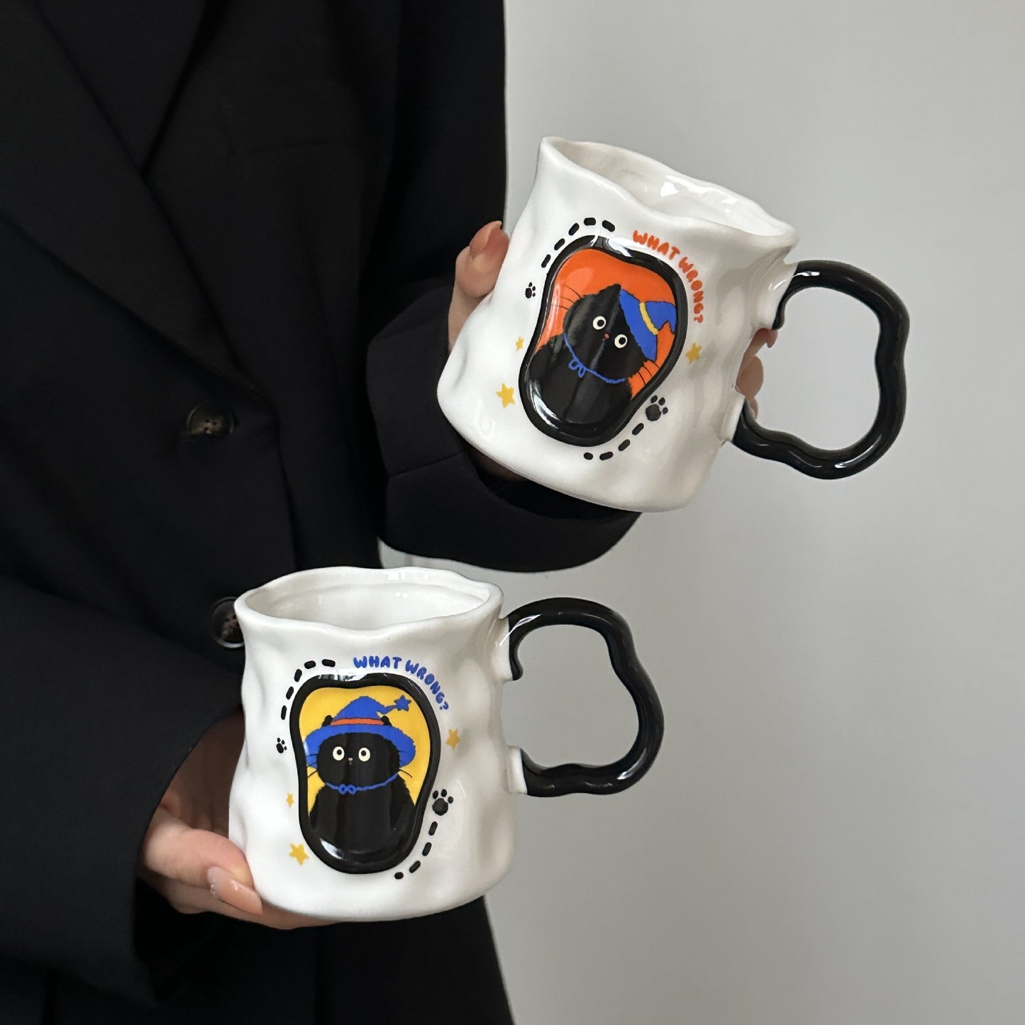 Ceramic Hand High Sense Cat Mug