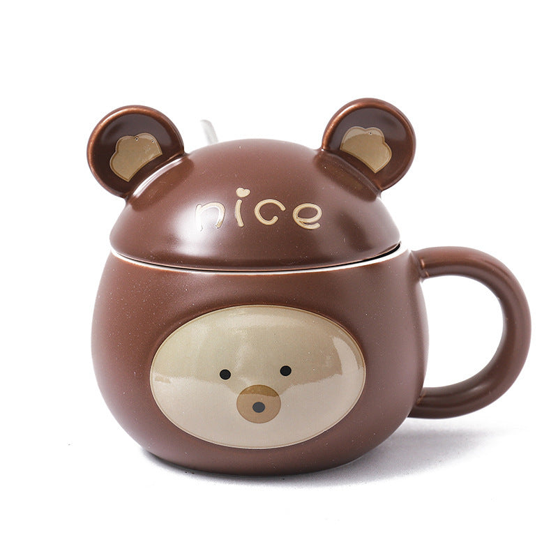 Creative Cartoon Embossed Bear Ceramic Mug