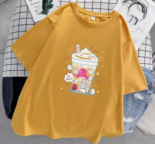 Loose Style Cotton Short-Sleeved T-Shirt