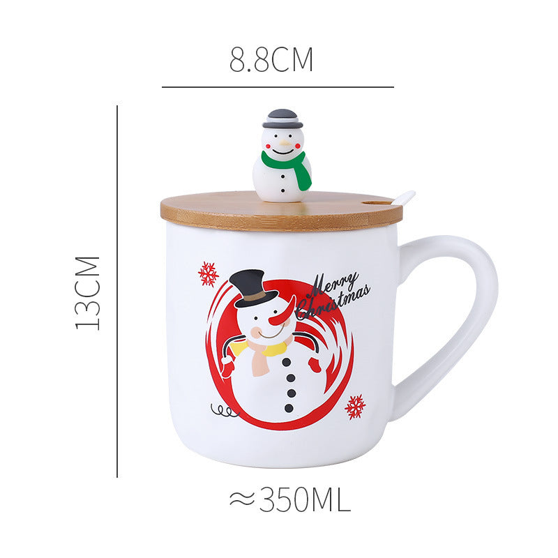 Xmas Mug With Wooden Lid & Spoon