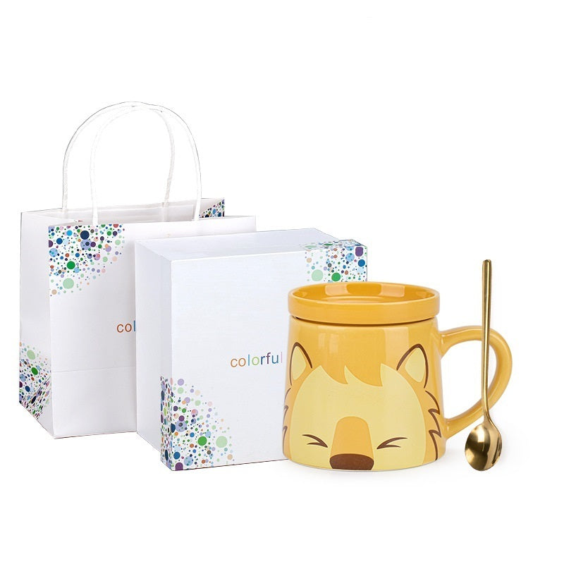 Coffee Cup Children's Breakfast Couple With Lid Spoon