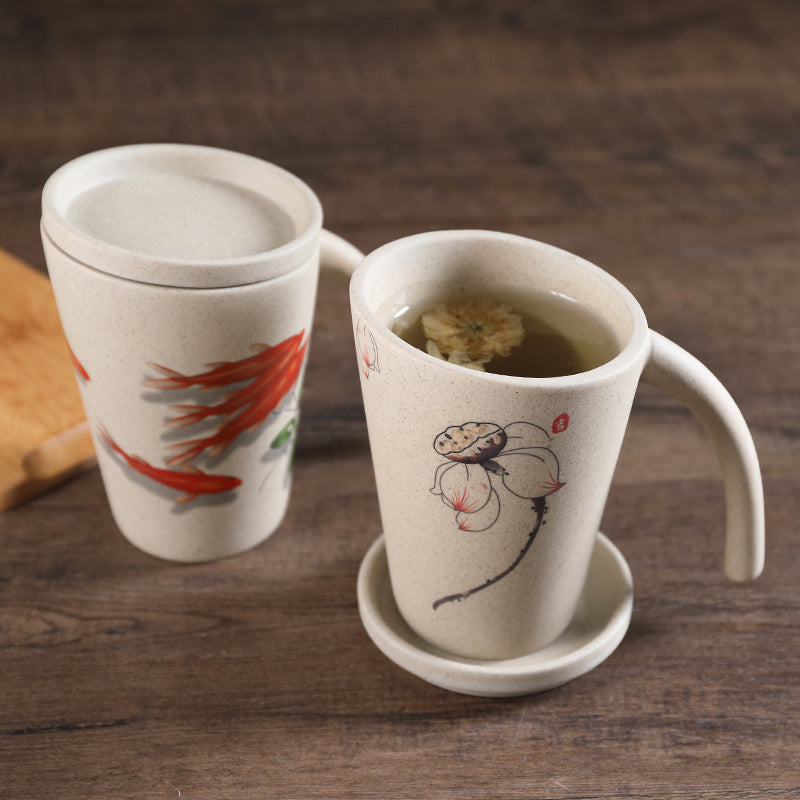Creative Ceramic Mug Nostalgic Flowers