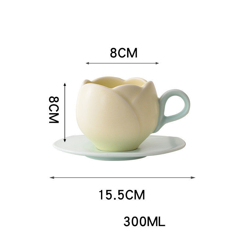 Tulip Coffee Cup And Saucer Set