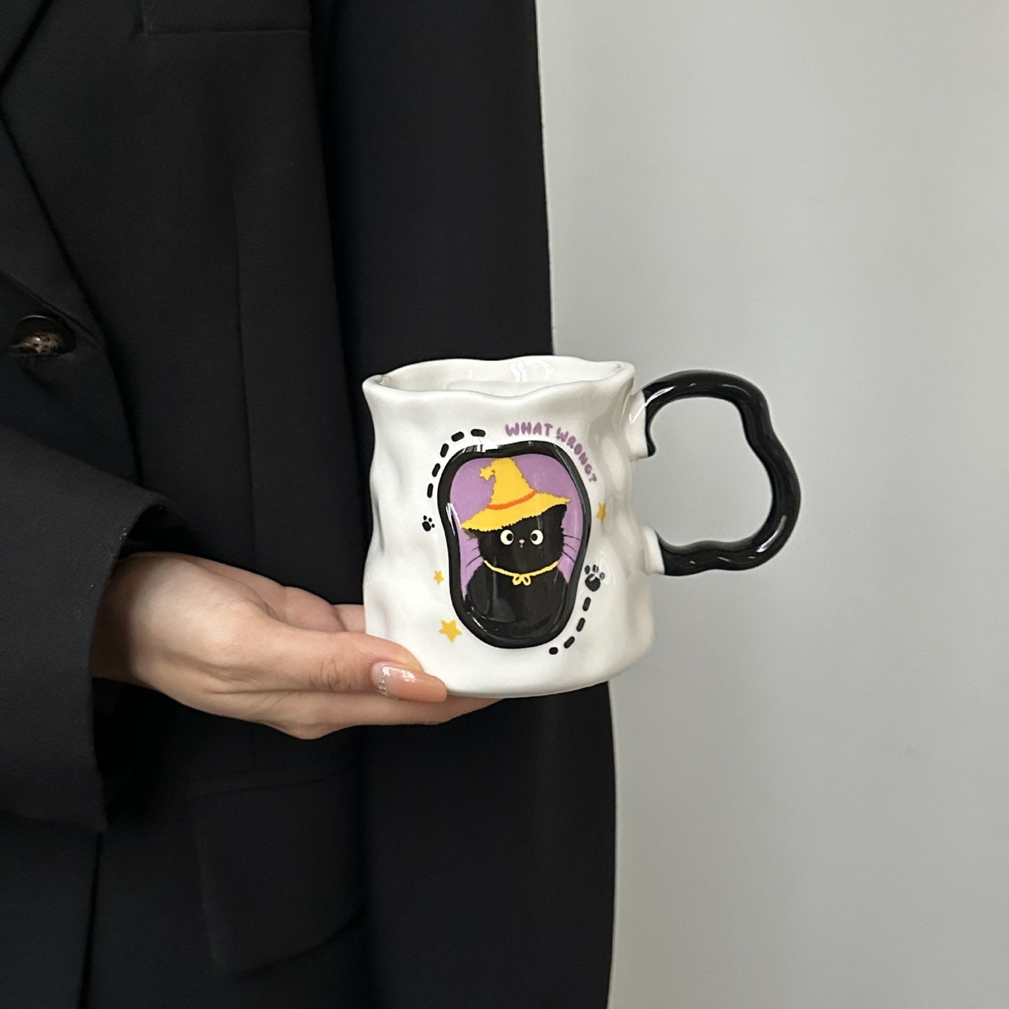 Ceramic Hand High Sense Cat Mug