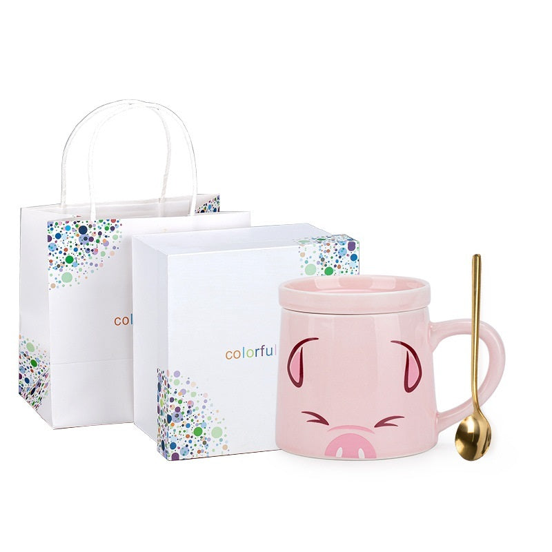 Coffee Cup Children's Breakfast Couple With Lid Spoon