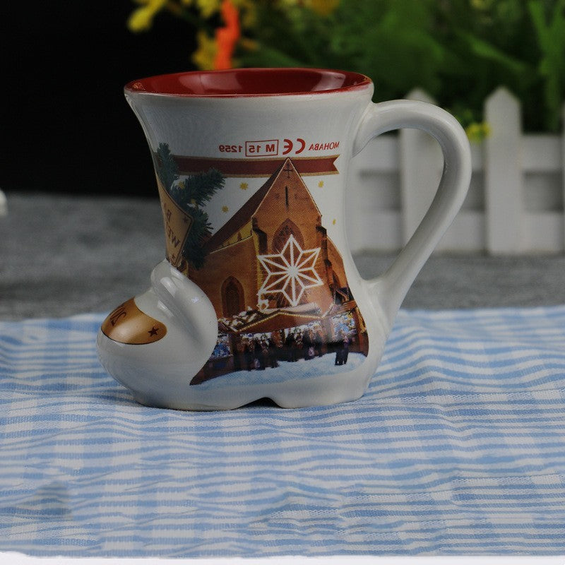 Cute Cartoon Snowman Santa Claus Ceramic Cup Christmas Mug
