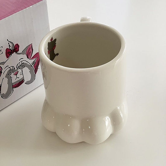 Cat's Paw White Ceramic Mug