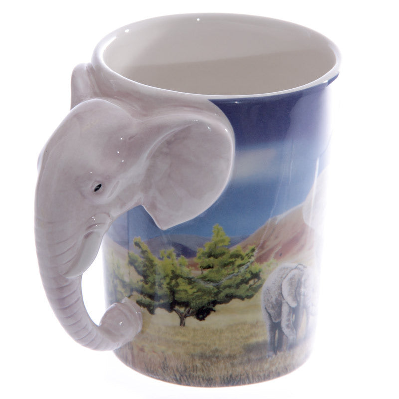Elephant Head Handle Ceramic Mug Coffee Cup