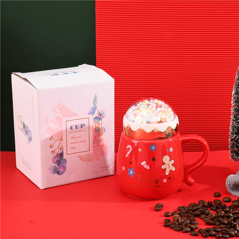 Christmas Gift Ceramic Mug With Lid
