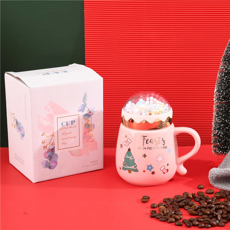 Christmas Gift Ceramic Mug With Lid