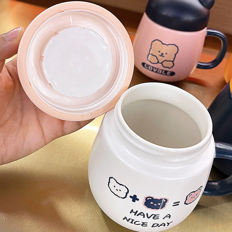 Household Cute Cat Mug With Lid