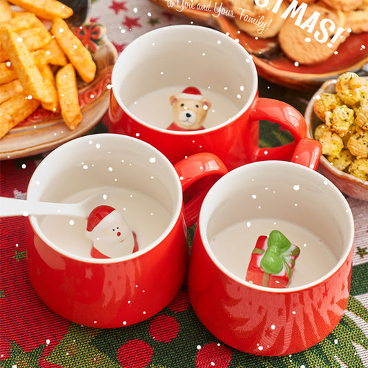 Cute Cartoon 3D Mark Ceramic Cup
