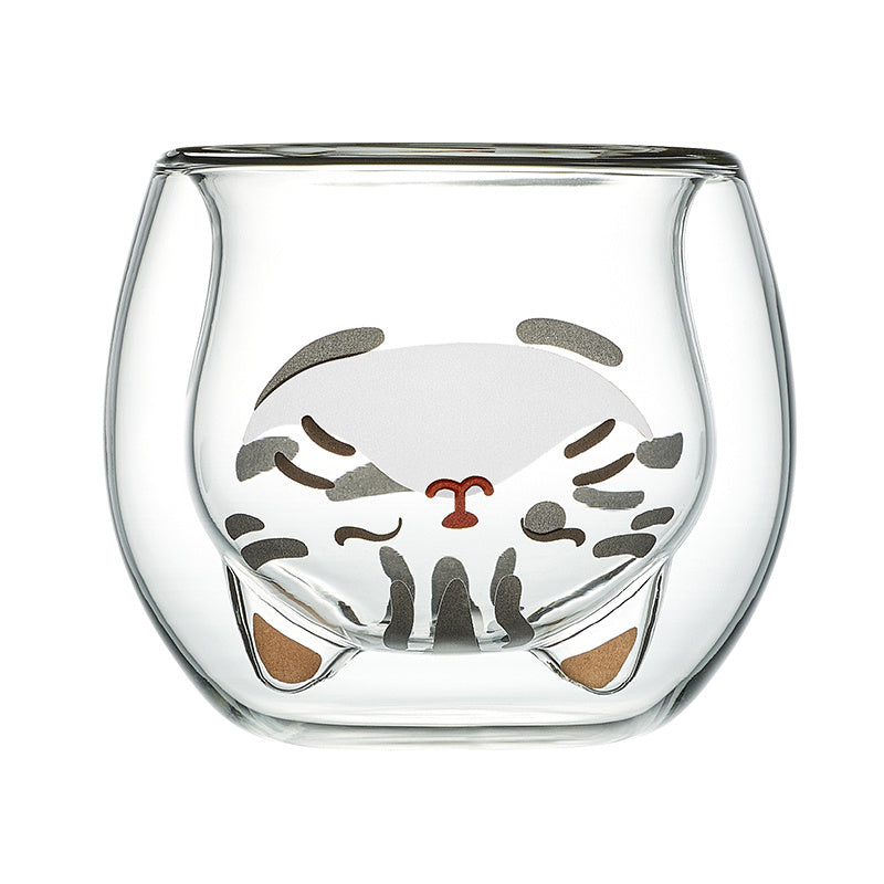Cute Cartoon Glass Coffee Espresso Cat Shape