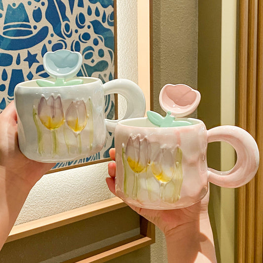 Cute Tulip Ceramic Mug