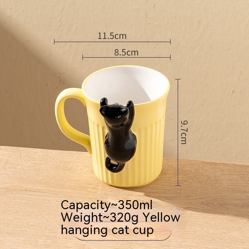 Cute Cartoon Cat Ceramic Cup Relief Cute