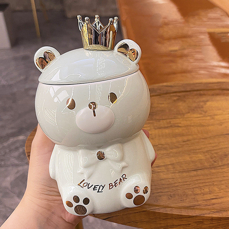 Creative Cartoon Personality Crown Bear  Mug