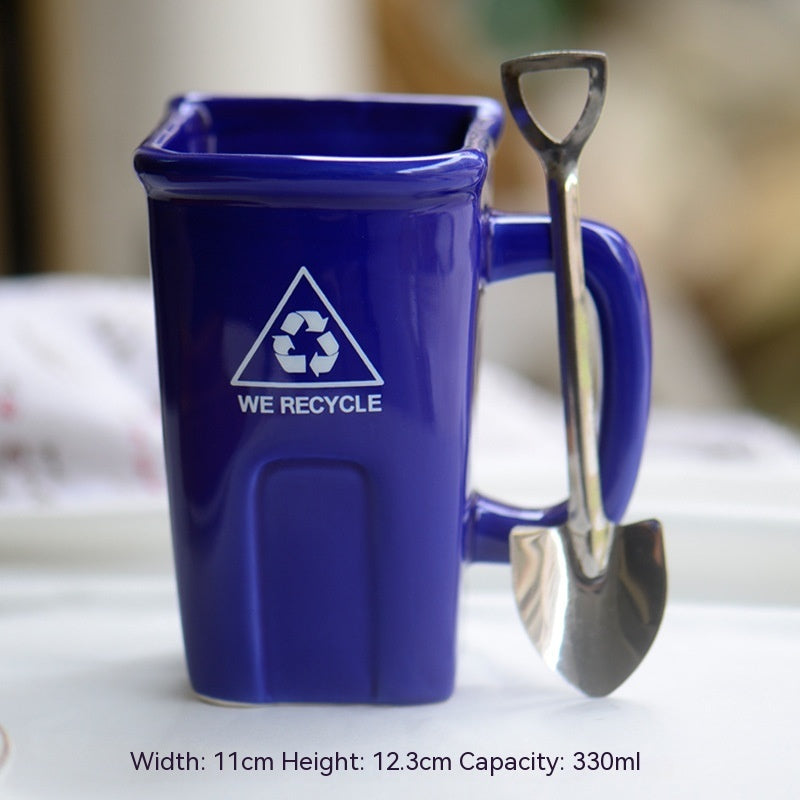 Square Trash Can Ceramic Mug