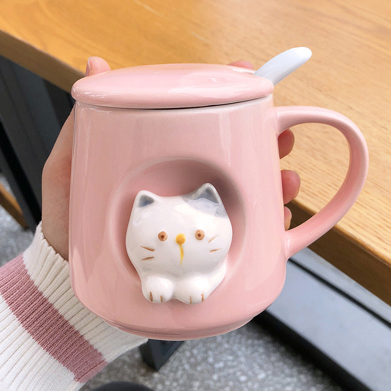 Men's And Women's Kitten Coffee Cups With Lids
