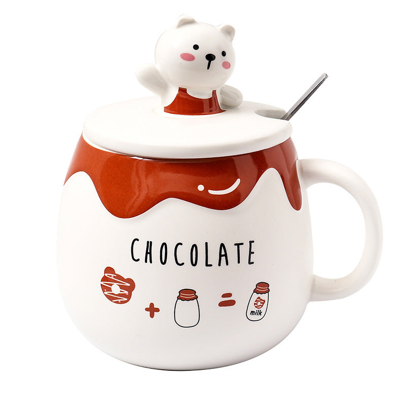 Cute Cartoon Ceramic White Bear Mug