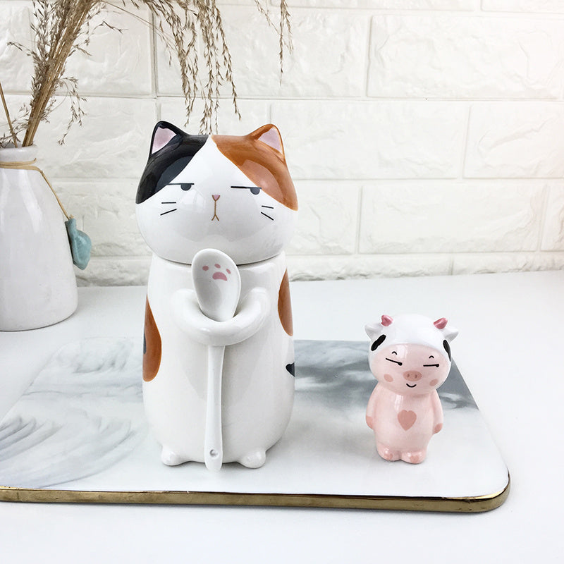 Japanese Ceramic Lovely  Cat Large Capacity Mug
