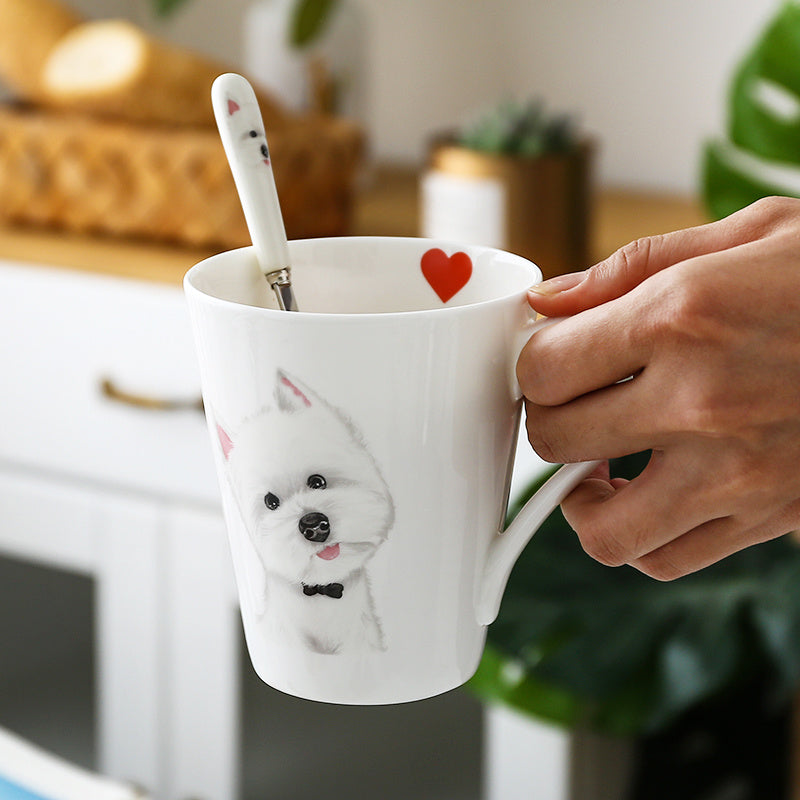 Creative Coffee Milk Cup Ceramic Dogs