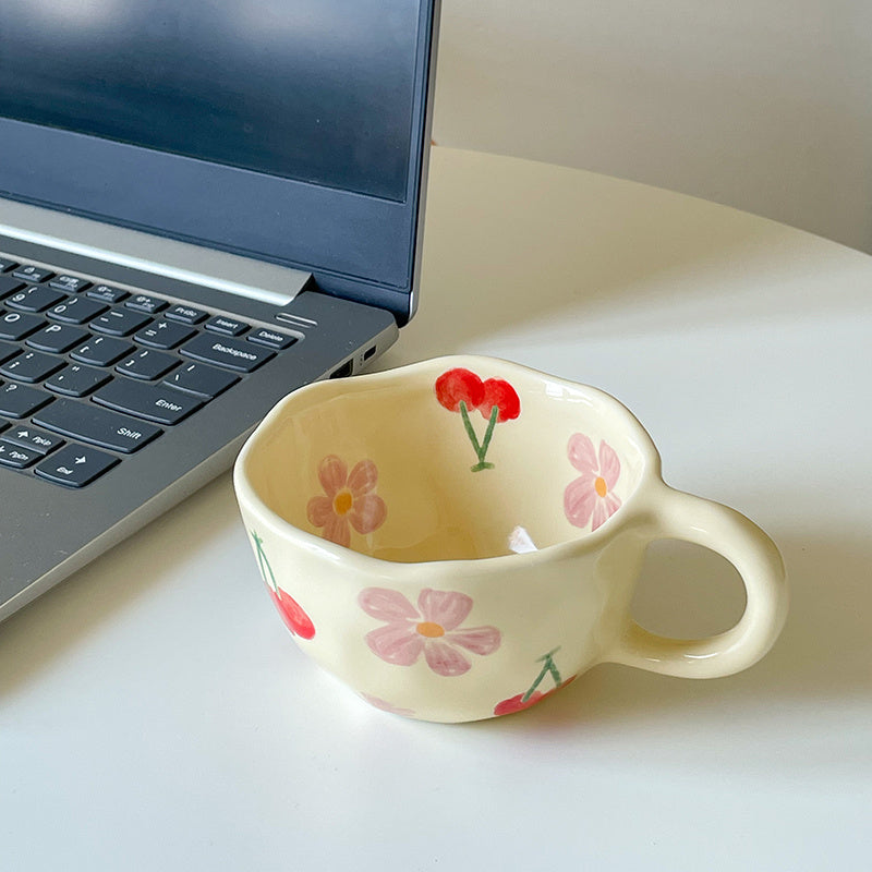 Cute Milk Yellow Hand Pinch Hand-painted Breakfast Mug