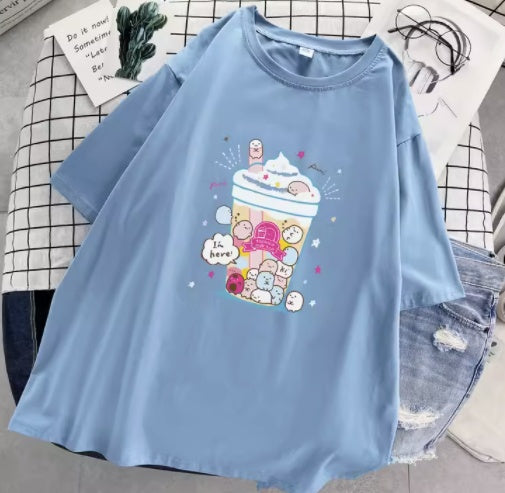 Loose Style Cotton Short-Sleeved T-Shirt