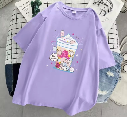 Loose Style Cotton Short-Sleeved T-Shirt