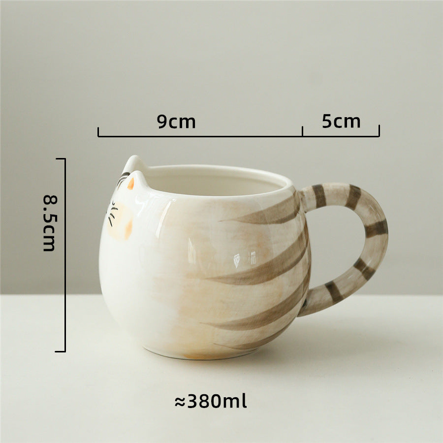 Hand-painted New Kitten Shape Ceramic Mug