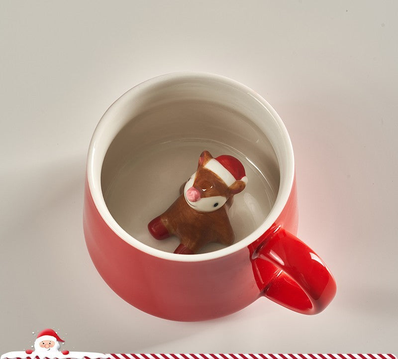 Cute Cartoon 3D Mark Ceramic Cup