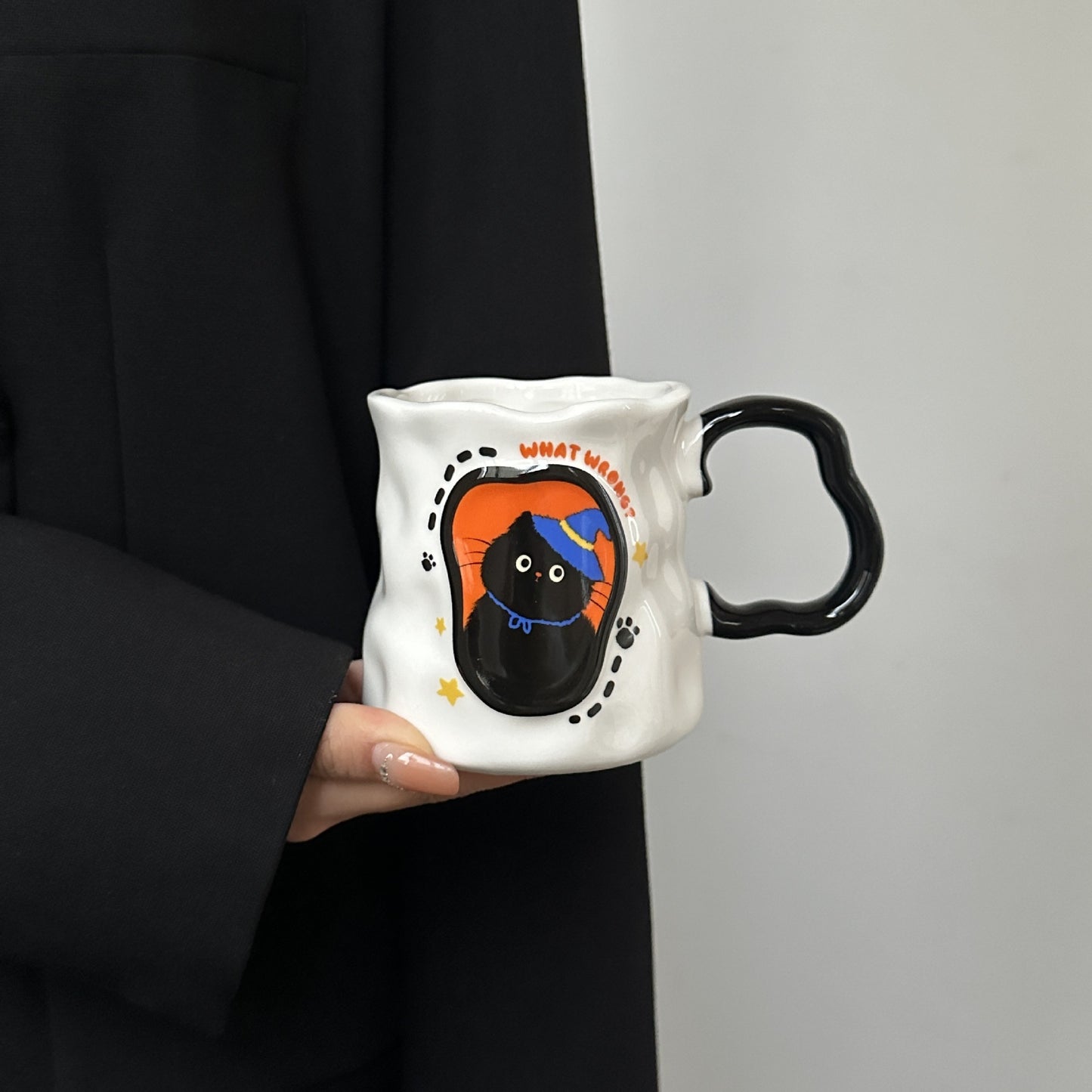 Ceramic Hand High Sense Cat Mug