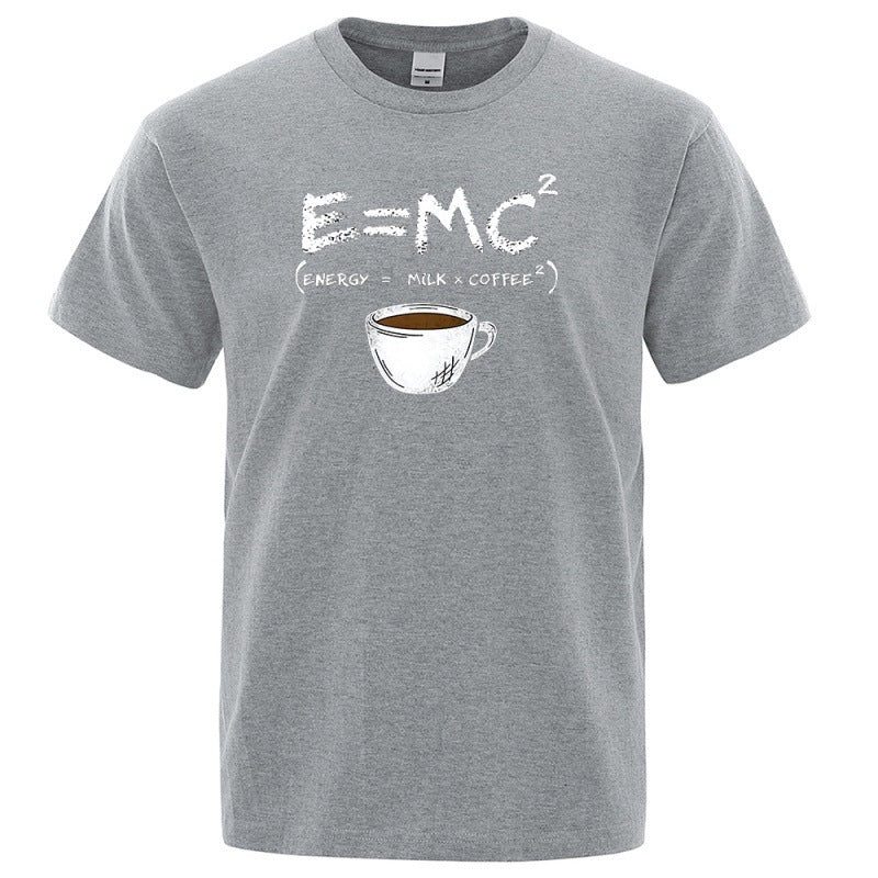E=MC Printing Men Tshirt Casual Breathable