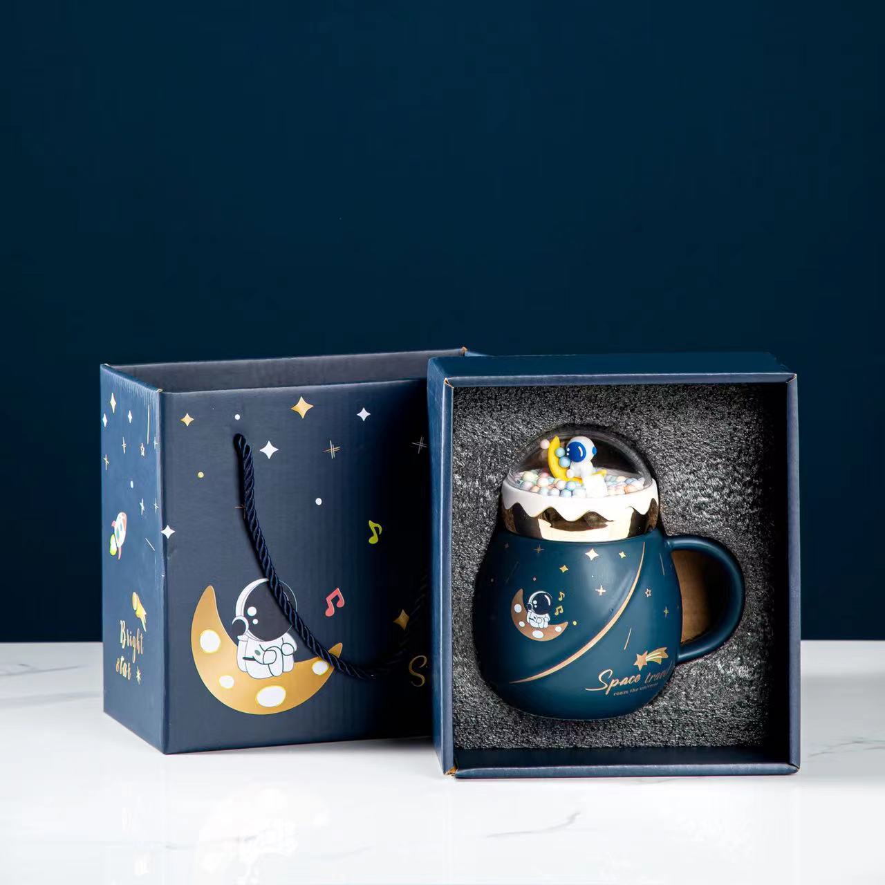 Cartoon Astronaut Planet Mug