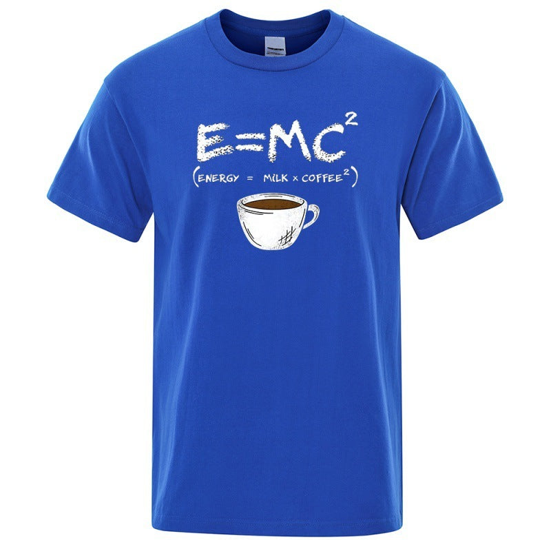 E=MC Printing Men Tshirt Casual Breathable