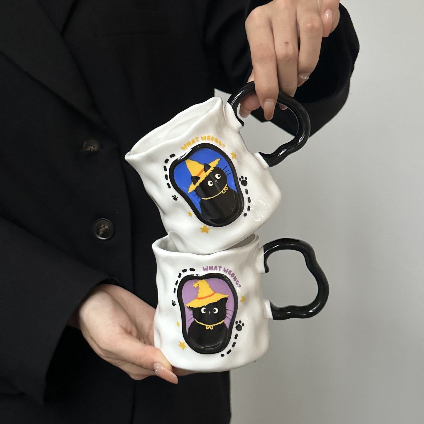 Ceramic Hand High Sense Cat Mug
