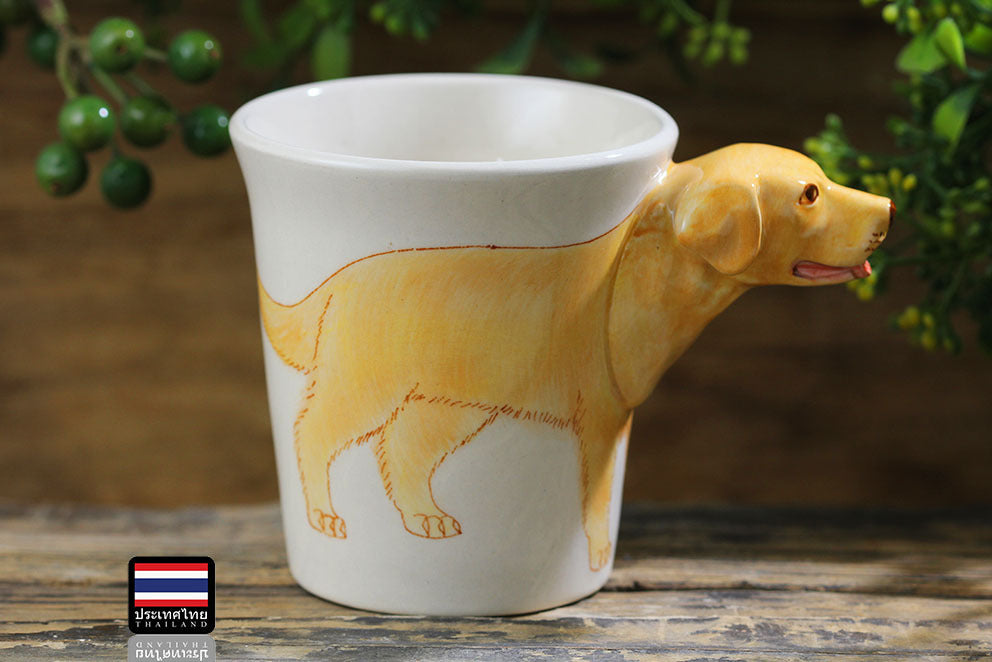 Hand Drawn  Golden Retriever Ceramic Dog Cup