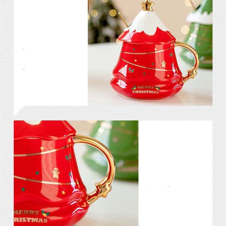 Xmas Mug With Lid Household Cup
