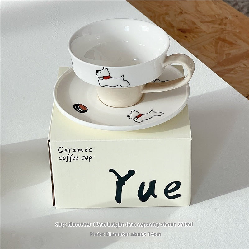 Embossed Puppy Cup And Saucer West Highland