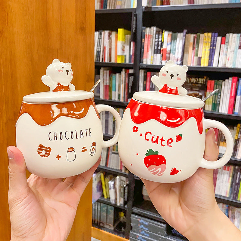 Cute Cartoon Ceramic White Bear Mug
